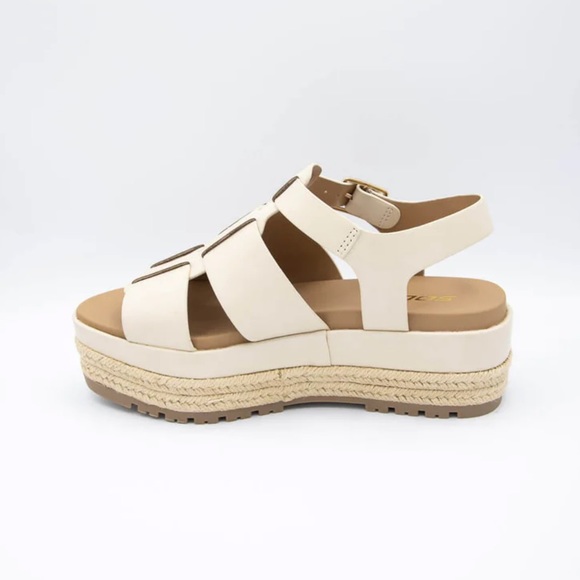 COPY - Soda Shoes McLean Fisherman Platform Sandals for Women in Bone Off White - Picture 3 of 5